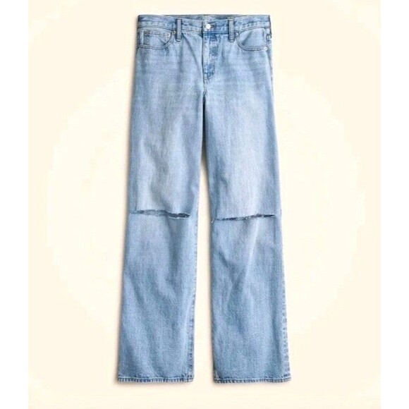 J.Crew '84 Rise Wide Leg Denim Jeans In Synniva Wash CH959 $148 Size 30P NWT - Picture 3 of 12